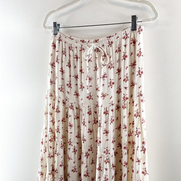 Free People Floral Maxi Skirt - White and Pink - Picture 8 of 10